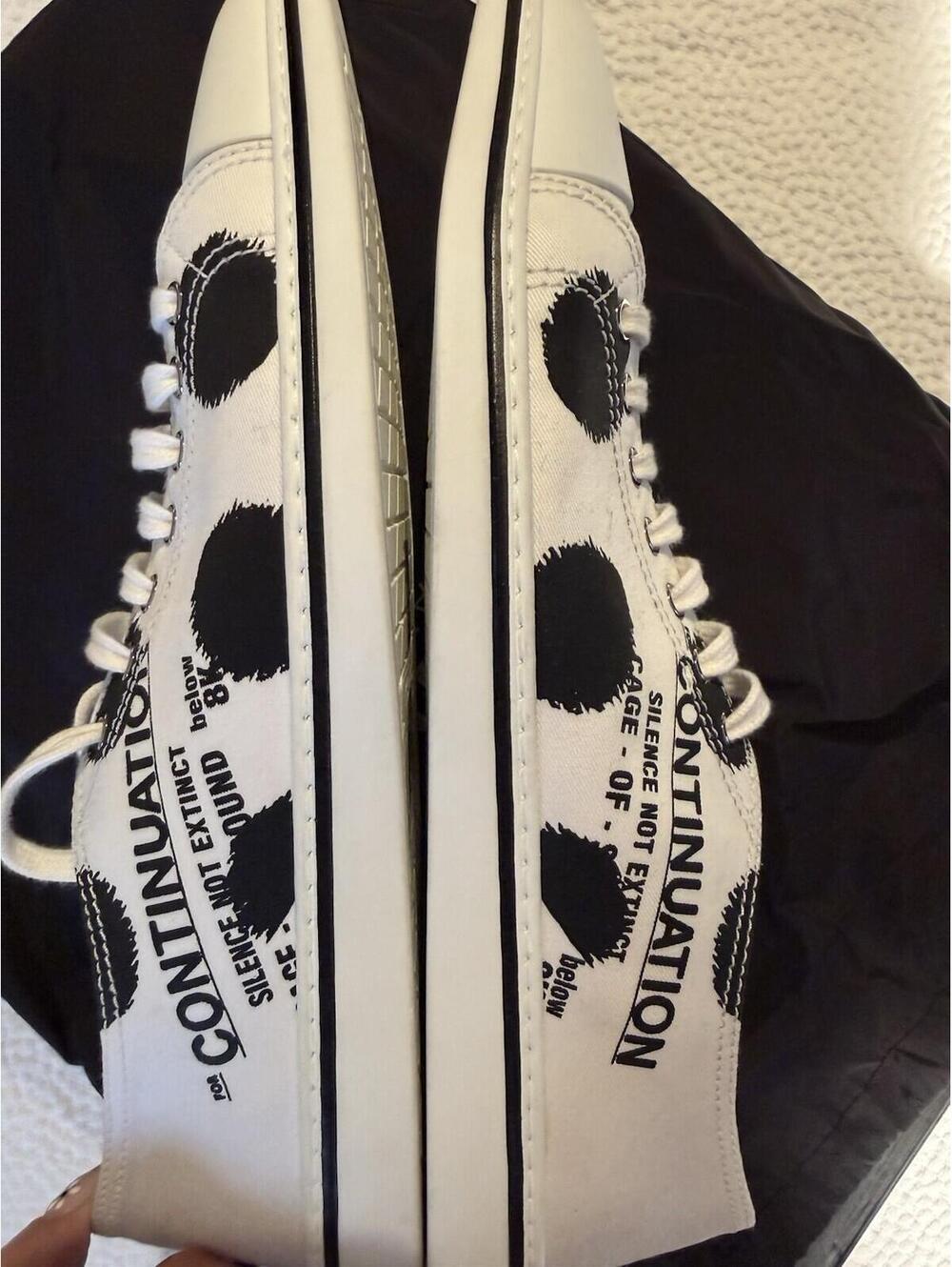 PRADA SNEAKERS SHOES 1E617M WHITE GABARDINE POLKA NEW WITH BOX SIZE 40 - Picture 7 of 9